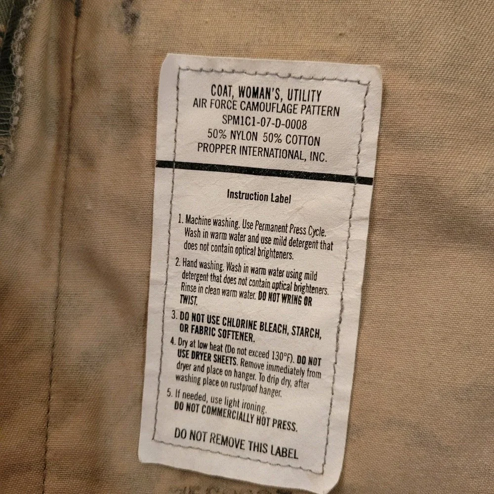 4 US Air Force 10R Utility Coat Grey‎ Digital Tiger Stripe Camo Jacket Military